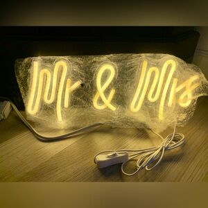 Mr & Mrs wedding sign bride and groom bridal shower bachelorette